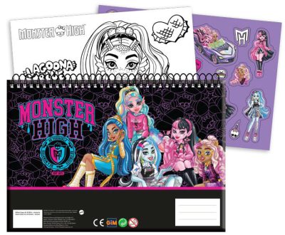 Monster High Crew A/4 spirál vázlatfüzet 40 lapos matricával