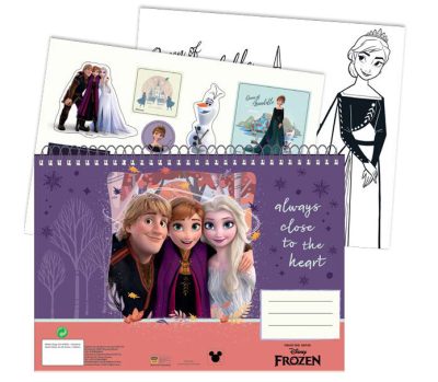 Disney Jégvarázs Heart A/4 spirál vázlatfüzet 40 lapos matricával