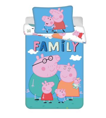 Peppa malac Big Pig Family gyerek, ovis ágyneműhuzat 100×135cm, 40×60 cm