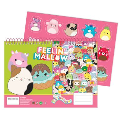 Squishmallows Feelin' A/4 spirál vázlatfüzet 40 lapos matricával