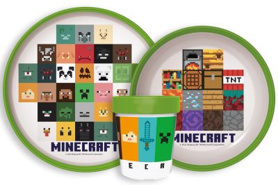 Minecraft Crafters csúszásmentes étkészlet, micro műanyag szett