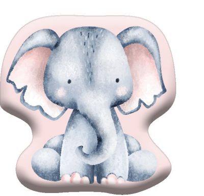 Elefánt Pink formapárna, díszpárna 40x40 cm Velúr