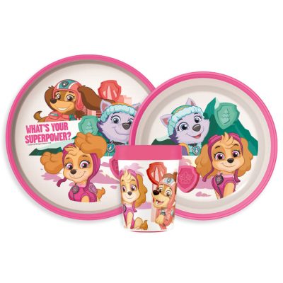 Mancs Őrjárat Superpowers csúszásmentes étkészlet, micro műanyag szett