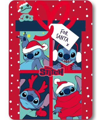 Disney Lilo és Stitch, A csillagkutya Santa Karácsonyi polár takaró 100x140cm