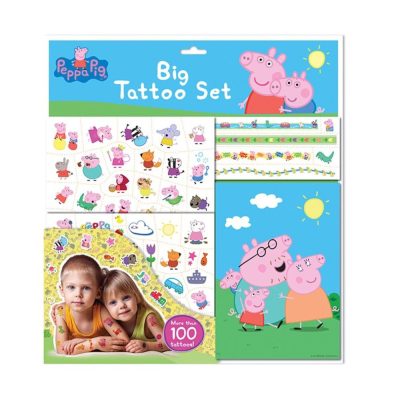 Peppa malac tetoválás szett kifestőfüzettel - 100+ tetkó egyben!