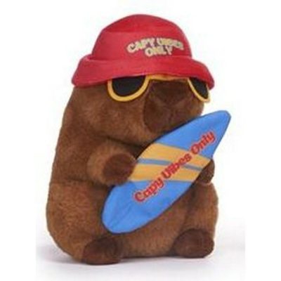 Capybara plüssfigura szörfdeszkával 22 cm - Sötét barna