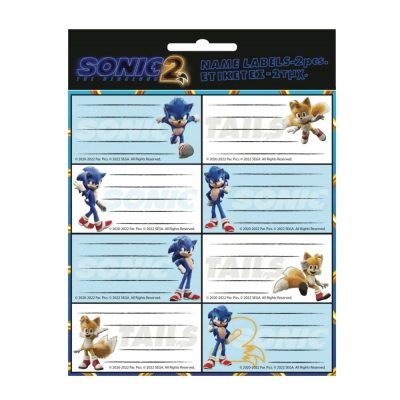 Sonic a sündisznó füzetcímke 16 db - os - Sonic címke