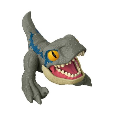 Velociraptor Kék figura 7 cm - Jurassic World - nyomd le a fejét és "életre kel"