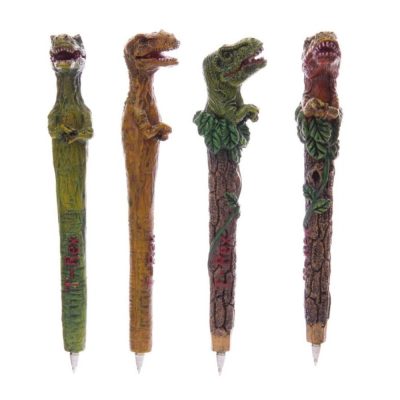 Dinoszaurusz alakú toll fém borítással - sokféle - 1db