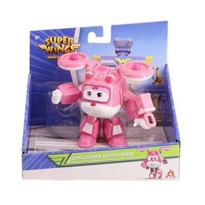 Alpha Group figura, Super Wings, Dizzy Helikopter, mozgó elemekkel, fehér / rózsaszín, 8 cm