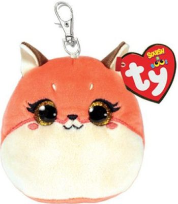 Ty Squishy Beanies plüss figura ROXIE, Clip 8,5 cm - rózsaszín róka