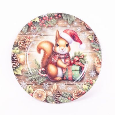 Tálca kerek műanyag mókus 33cm