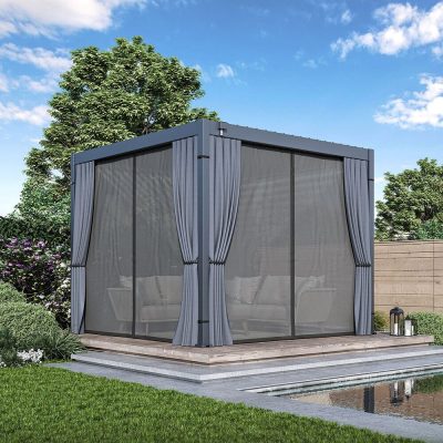 Rojaplast ECO 3×3 m pergolához függöny- és szúnyoghálószett – kényelmes, stílusos és rovarmentes pihenés