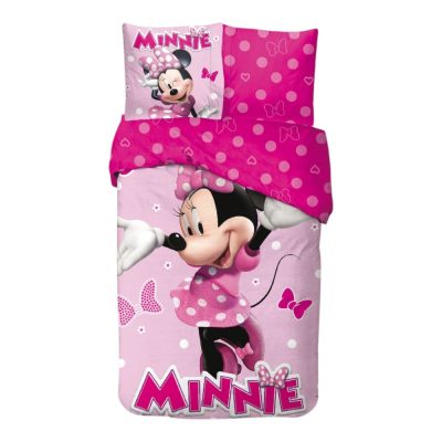 Disney Minnie Pink Polka Bow ágyneműhuzat 140×200cm, 65x65 cm