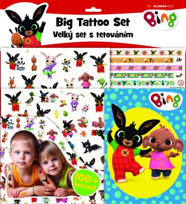 Bing nyuszi tetoválás szett - Bing tattoo set with coloring book