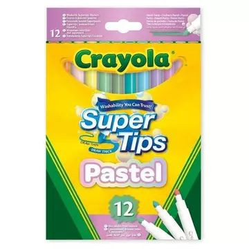Crayola: Super Tips pasztell filctoll szett - 12 darabos