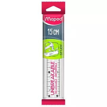 MAPED: Study Unbreakable törhetetlen, műanyag vonalzó, 15 cm