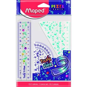 MAPED: Pixel Party vonalzókészlet, műanyag, törhetetlen - 3 db-os