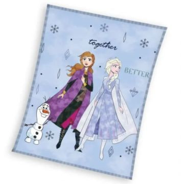 Jégvarázs: Anna, Elza és Olaf takaró - koral, 130 x 160 cm