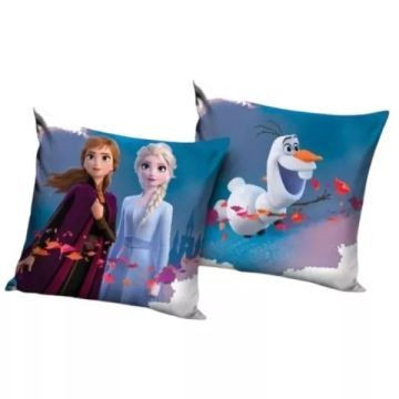 Jégvarázs: Anna, Elza és Olaf párnahuzat, poliészter - 40 x 40 cm