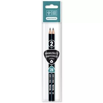 Ars Una: Háromszögletű grafitceruza csíkos mintával, 2 db - 2B