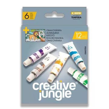 Creative Jungle 6 darabos tubusos tempera készlet kifestővel