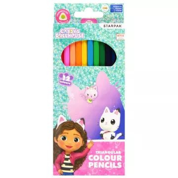 Gabi babaháza: Háromszögletű színes ceruza készlet - 12 db-os