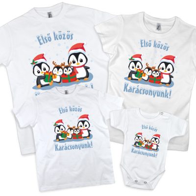 Első közös karácsonyuk PINGVIN - 4db családi szett