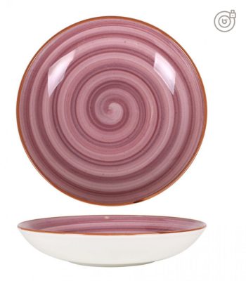 Bonna Purple 23 cm-es porcelán mélytányér, 6 db-os csomag, pattanási garanciával