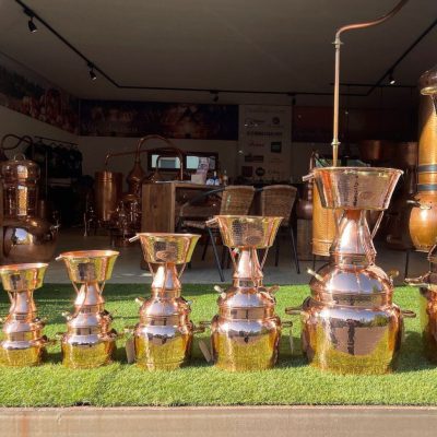 Alquitara vörösréz lepárló – illóolaj, pálinka és borpárlat készítéséhez 50 literesnél nagyobb méretben