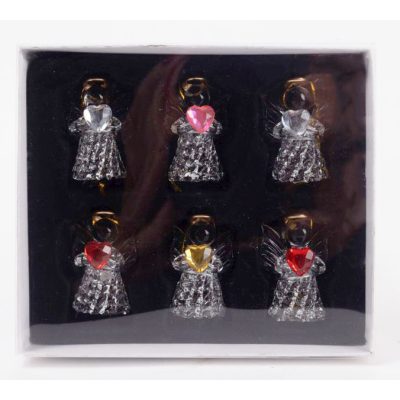 Angyal akasztós üveg 6db-os 6cm