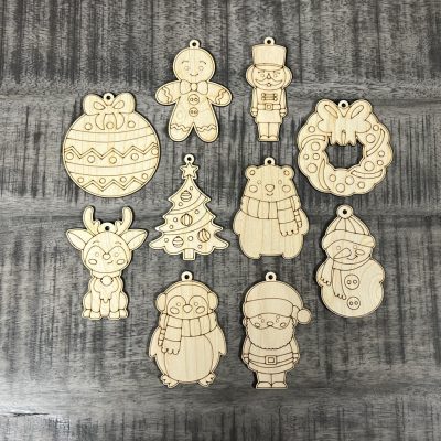 Festhető karácsonyi függő díszek - 10 db/csomag