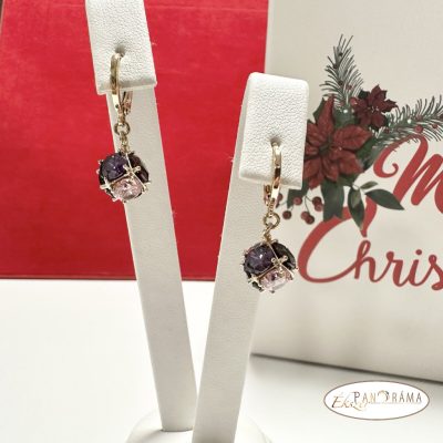  18K Gold Filled lógós, kristályos fülbevaló - Amara