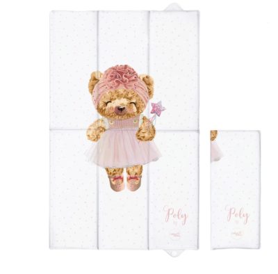 Utazó pelenkázó lap - lány maci