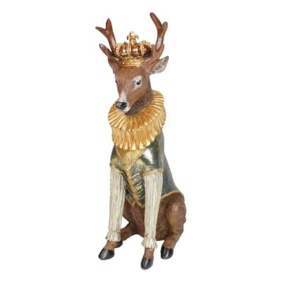 Szarvas ruhában koronával poly 18x28x53cm