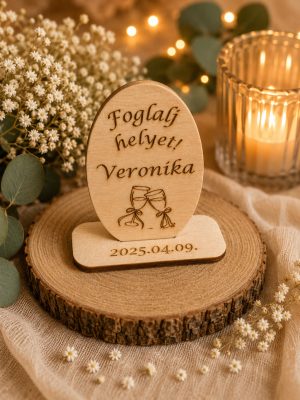 Esküvői Ültető Kártya (Ovális Dátummal)
