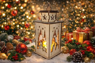 Karácsonyi Mécsestartó Havas Táj