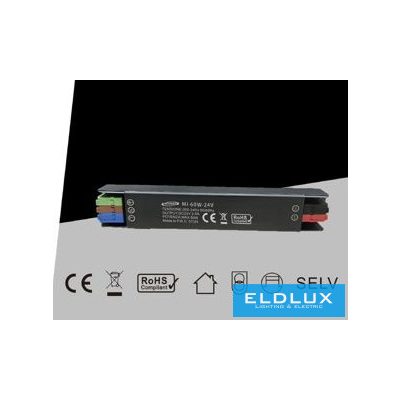 UNIVERSO Mini fémházas tápegység DC:24V 60w 2.5A IP67 160x26x21mm