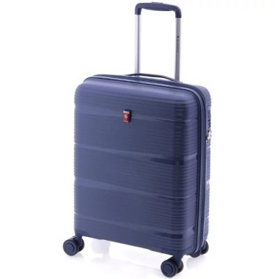 Gladiator Bionic sötétkék S Ryanair 55x40x20 bővíthető bőrönd, kabinbőrönd