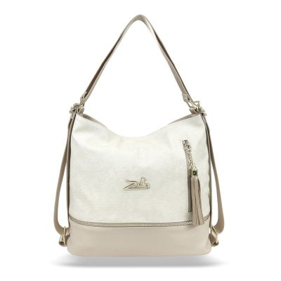 Zellia Női Válltáska/Hátizsáká Alakítható 24083 Beige-Arany - Pearl -