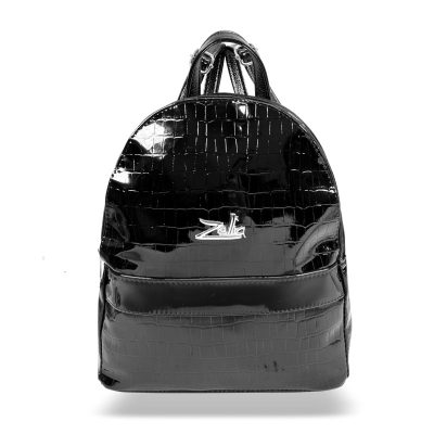 Zellia Női Hátizsák 24175 Fekete Lakk - Krokkó -