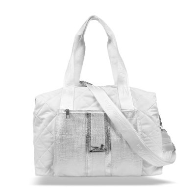 Zellia Női Sporttáska 24128 Fehér-Ezüst - Ch - Steppelt -