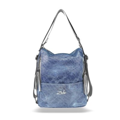 Zellia Női Válltáska/Hátizsáká Alakítható 22199 Jeans Blue - Kék