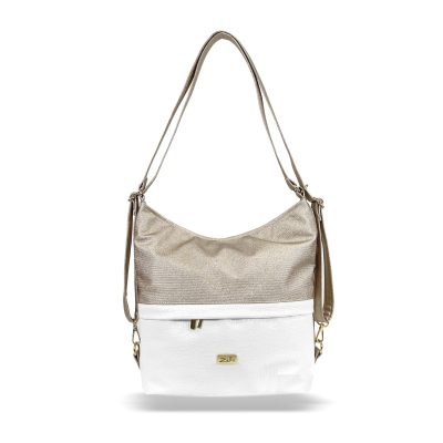 Zellia Női Válltáska/Hátizsáká Alakítható Zlb275 Fehér-Arany - Shiny-Brw -
