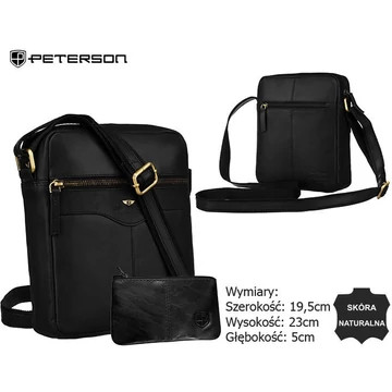 Peterson Férfi Bőr Oldaltáska Ptn 711E-Opu-6835 Fekete