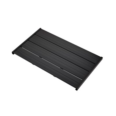 Prémium fekete alaplap kültéri napelemes zuhanyhoz – PVC és rozsdamentes acél keret, 150 kg teherbírással, 100,5×58,3×4 cm