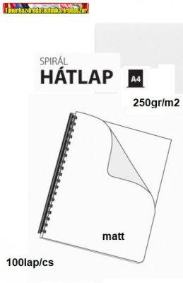 Trend bőrhatású Spirál hátlap matt A4/250gr.MATT FEHÉR, 