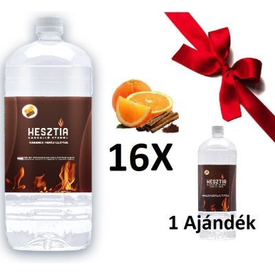 HESZTIA Bioetanol 1,0 L Narancs-Fahéj - 15db + 1 Flakon Ajándék 