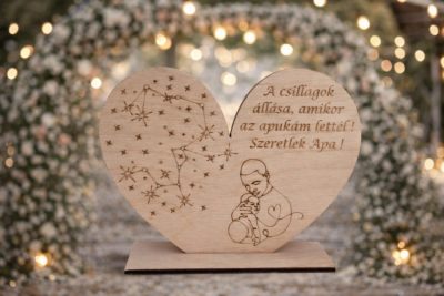 Apák Napja Szív Tábla (Csillagos) 