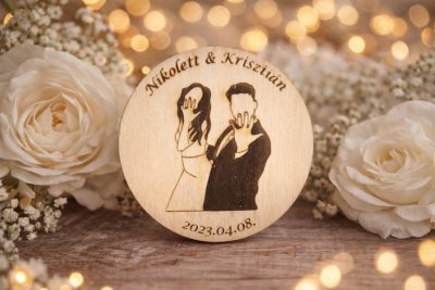 Esküvői Hűtőmágnes (Kör alak)